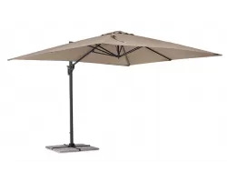 Obrotowy parasol ogrodowy z nogą boczną 3 x 4 m noga antracyt poszycie taupe Porto bizzotto 