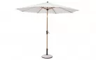 Parasol ogrodowy noga efekt drewna 8-kątny Ø3 m z efektem pochylania czaszy tilt białokremowa czasza palinuro bizzotto