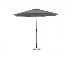 Parasol ogrodowy noga efekt drewna 8-kątny Ø3 m z efektem pochylania czaszy tilt antracytowa czasza palinuro bizzotto
