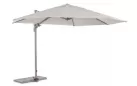 Parasol ogrodowy z nogą boczną ośmiokątny o średnicy 350 cm beżowa noga białoszare poszycie