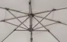 Parasol ogrodowy z nogą boczną ośmiokątny o średnicy 350 cm beżowa noga białoszare poszycie