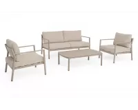 Komplet wypoczynkowy na taras lub balkon aluminiowy z efektem drewna sirius bizzotto