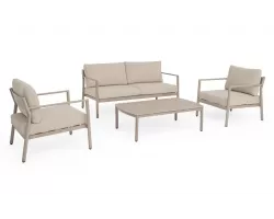 Komplet wypoczynkowy na taras lub balkon aluminiowy z efektem drewna sirius bizzotto