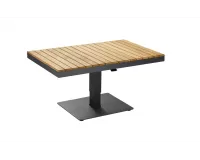 Dali kawowy na jednej nodze aluminiowej grafitowej z blatem z drewna tekowego premium polo 2 Higold