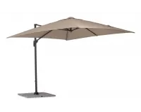 Parasol ogrodowy z nogą boczną 3 x 3 m SIVIGLIA poszycie taupe noga antracyt