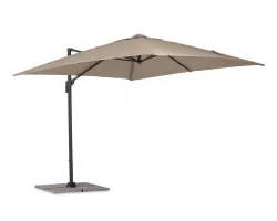 Parasol ogrodowy z nogą boczną 3 x 3 m SIVIGLIA poszycie taupe noga antracyt