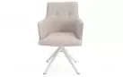 Krzesło ogrodowe obiadowe podstawa biała obrotowe 360° siedzisko z podłokietnikami beżowe olefin skagen bizzotto