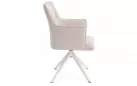 Krzesło ogrodowe obiadowe podstawa biała obrotowe 360° siedzisko z podłokietnikami beżowe olefin skagen bizzotto