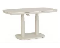 Jasnobeżowy stół ogrodowy podnoszony płynnie z blatem z kamienia spiekanego talete bizzotto