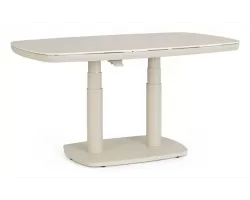 Jasnobeżowy stół ogrodowy podnoszony płynnie z blatem z kamienia spiekanego talete bizzotto