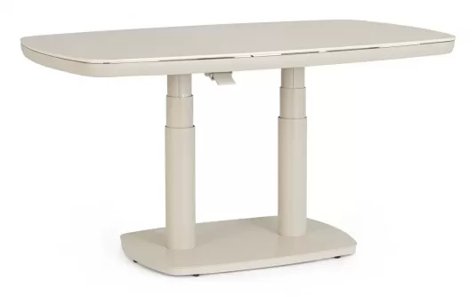 Jasnobeżowy stół ogrodowy podnoszony płynnie z blatem z kamienia spiekanego talete bizzotto Jasnobeżowy stół ogrodowy podnoszony płynnie z blatem z kamienia spiekanego talete bizzotto