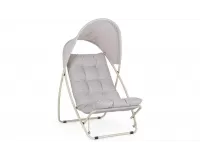 Fotel ogrodowy z poduszką i daszkiem jasno szary taito bizzotto