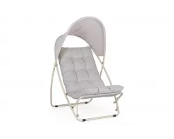 Fotel ogrodowy z poduszką i daszkiem jasno szary taito bizzotto