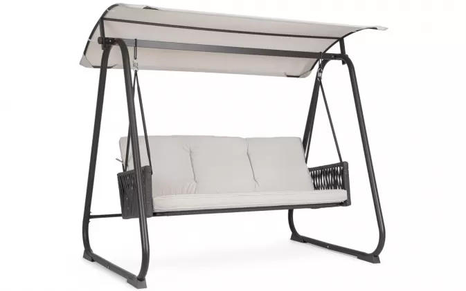 Huśtawka ogrodowa 3 osobowa w kolorze antracyt dedalo