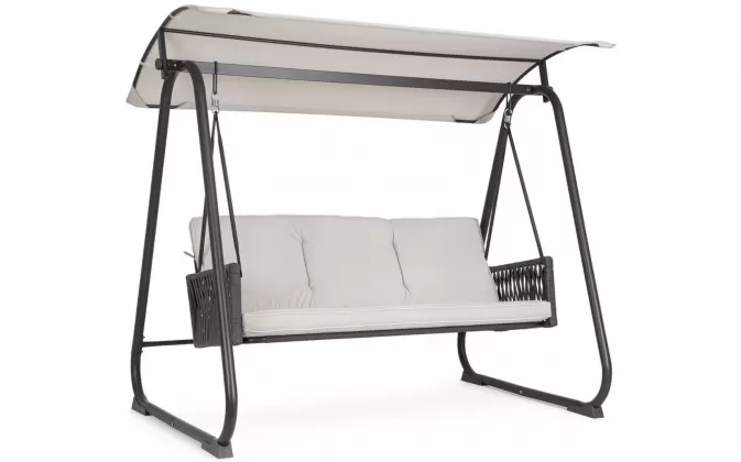 Huśtawka ogrodowa 3 osobowa w kolorze antracyt dedalo