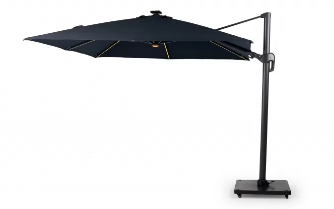 Parasol ogrodowy 3x3 premium z nogą boczną i podstawą granitową z kółkami duraflex