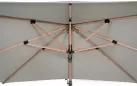 Parasol ogrodowy noga boczna efekt drewna 3x4 m | poszycie Spuncrylic jasnoszare