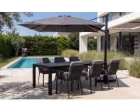 Parasol ogrodowy noga boczna antracyt 3x4 m | poszycie Spuncrylic antracyt