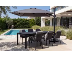 Parasol ogrodowy noga boczna antracyt 3x4 m | poszycie Spuncrylic antracyt