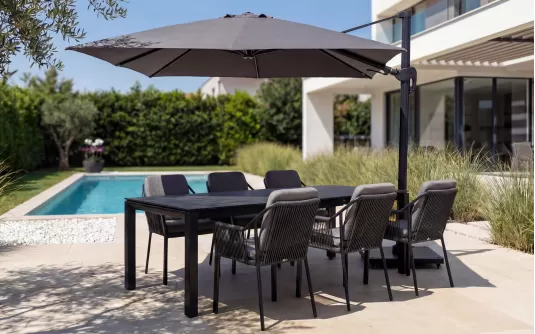 Parasol ogrodowy noga boczna antracyt 3x4 m | poszycie Spuncrylic antracyt Parasol ogrodowy noga boczna antracyt 3x4 m | poszycie Spuncrylic antracyt