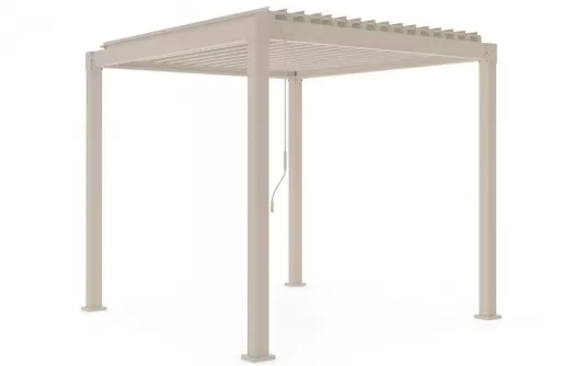 Pawilon ogrodowy lamelowy beż 300x240 cm stal galwanizowana i malowana proszkowo garda bizzotto