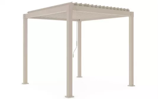 Pawilon ogrodowy lamelowy beż 300x240 cm stal galwanizowana i malowana proszkowo garda bizzotto