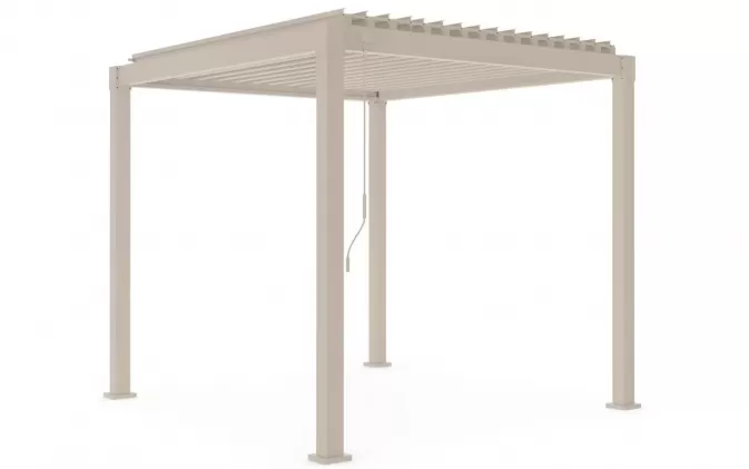 Pawilon ogrodowy lamelowy beż 300x240 cm stal galwanizowana i malowana proszkowo garda bizzotto