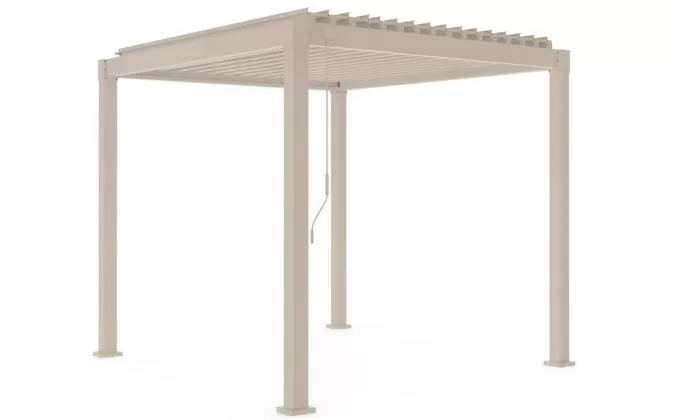 Pawilon ogrodowy lamelowy beż 300x240 cm stal galwanizowana i malowana proszkowo garda bizzotto