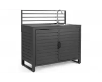Grafitowa szafka ogrodowa kuchenna z zlewem i wylewką aria bizzotto