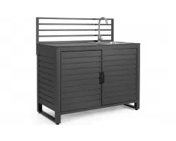 Grafitowa szafka ogrodowa kuchenna z zlewem i wylewką aria bizzotto