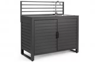 Grafitowa szafka ogrodowa kuchenna z zlewem i wylewką aria bizzotto