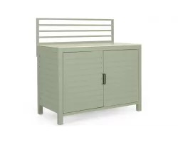 Jasnozielona szafka ogrodowa kuchenna z blatem kamiennym 120 cm aria bizzotto