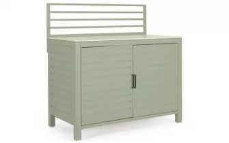 Jasnozielona szafka ogrodowa kuchenna z blatem kamiennym 120 cm aria bizzotto