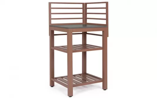 Narożna szafka ogrodowa kuchenna modułowa aluminiowa jasnobrązowa aria bizzotto