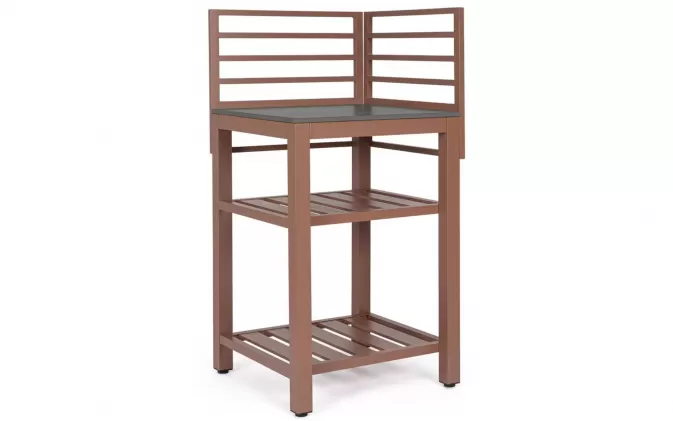 Narożna szafka ogrodowa kuchenna modułowa aluminiowa jasnobrązowa aria bizzotto