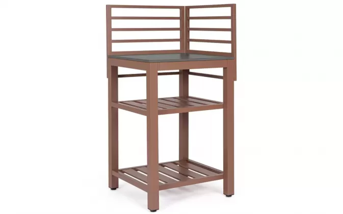 Narożna szafka ogrodowa kuchenna modułowa aluminiowa jasnobrązowa aria bizzotto