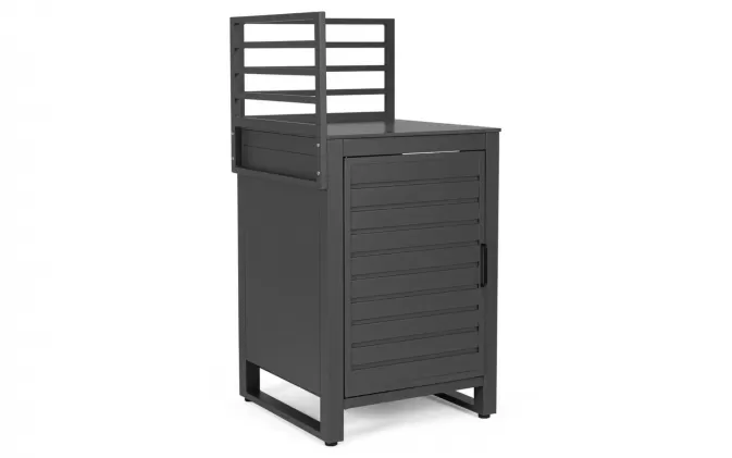 Antracytowa szafka narożna zamknięta z drzwiczkami aluminiowa ogrodowa ania bizzotto