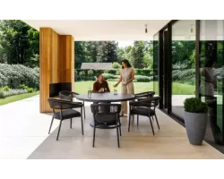 Komplet ogrodowy obiadowy z okrągłym stołem średnica 1150 i 6 krzesłami axo oslo life