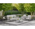 Zestaw ogrodowy wypoczynkowy w kolorze taupe z sofą trzyosobową AppleBee bora bora