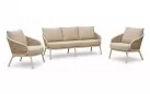 Zestaw ogrodowy wypoczynkowy białokremowy z sofą 3os premium aluminiowy technorattan pine key Applebee