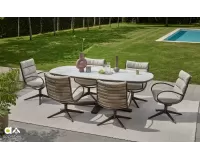 Sześcioosobowy komplet stołowy ogrodowy premium CampBay AppleBe