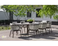 Luksusowy komplet ogrodowy stołowy w kolorze ciemnym brązie pine key applebee