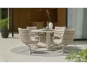 Luksusowy komplet ogrodowy stołowy z okrągłym stołem 140 cm i 4 luksusowymi fotelami camp Bat AppleBee