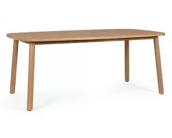 Stół ogrodowy z ładnie zaokrąglonym blatem z drewna akacji Pablo 183 bizzotto