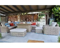 Duży narożnik ogrodowy z podnoszonym stołem z technorattanu okrągłego torres