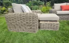 Komplet ogrodowy wypoczynkowy z technorattanu okrągłego z dużą sofą woma fotelami i stolikiem torres