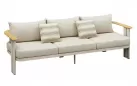 Sofa trzyosobowa wypoczynkowa ogrodowa aluminiowa elementy teak pardee Higold