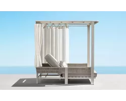 Luksusowe łóżko z zadaszeniem odczuwanym dwuosobowe borromeo higold