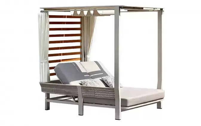 Luksusowe łóżko z zadaszeniem odczuwanym dwuosobowe borromeo higold