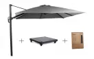 Zestaw parasol ogrodowy z podstawą granitową czarną 90 kilo i pokrowcem 3 x 3 m duraflex